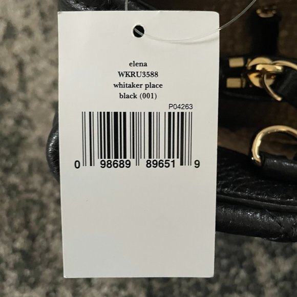 KATE SPADE WHITAKER PLACE ELENA QUILTED BLACK LEATHER BAG - Picture 4 of 4